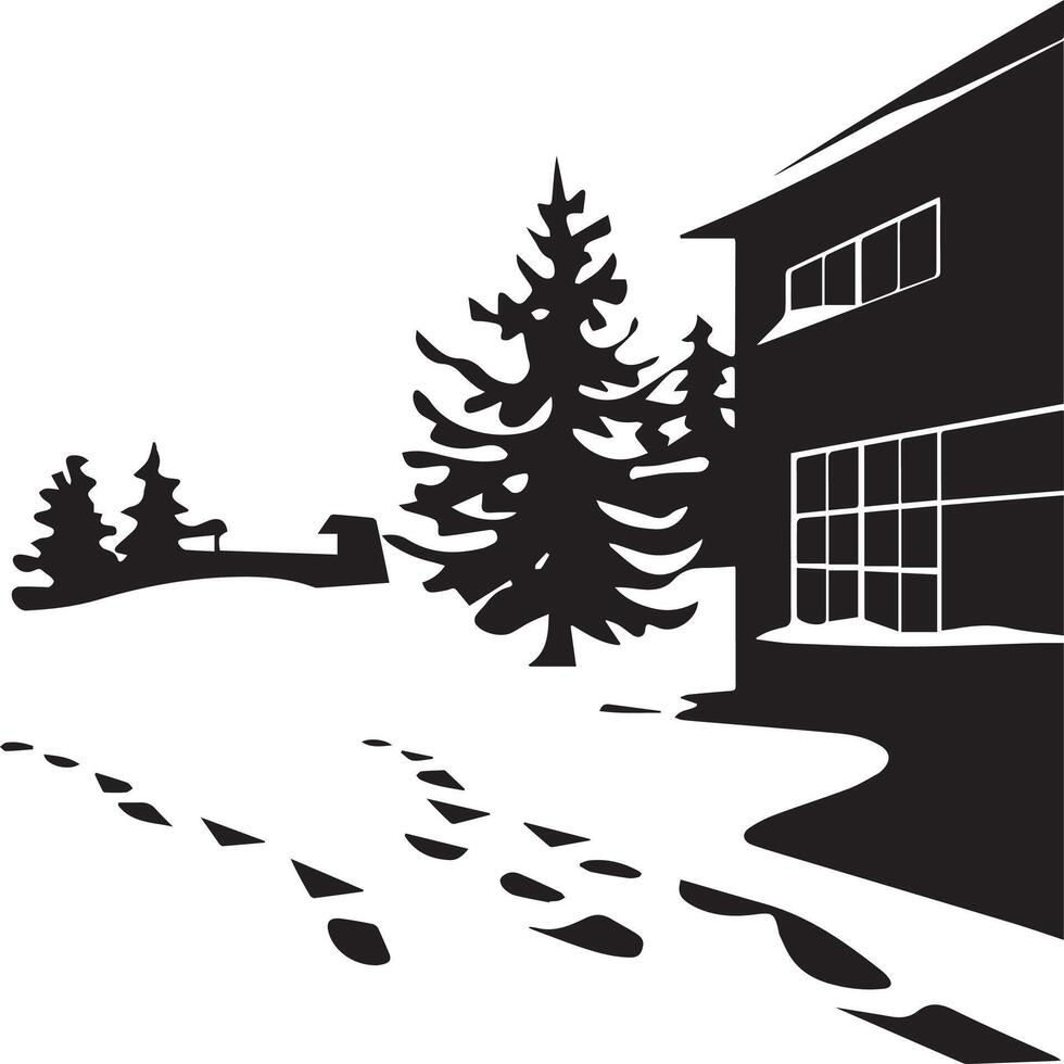 Winter is coming. falling snow with winter house vector