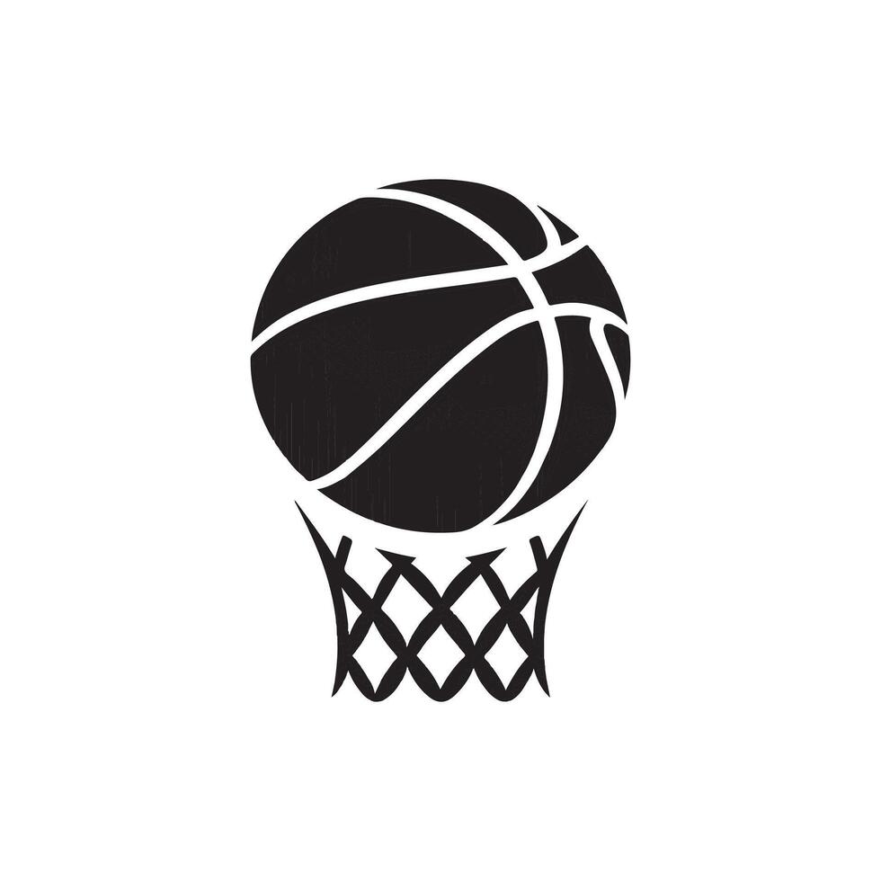 Basketball ball in the net illustration vector