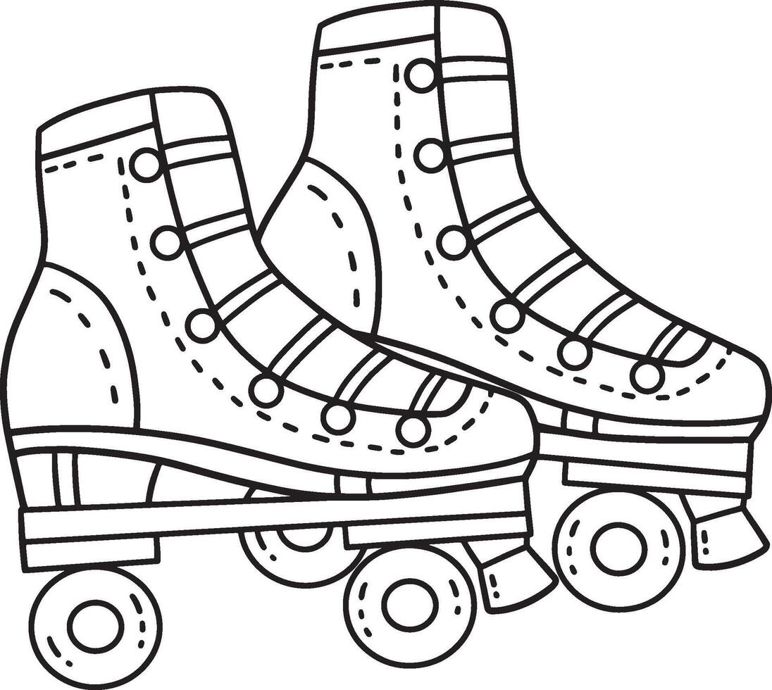 Roller Skate Isolated Coloring Page for Kids vector