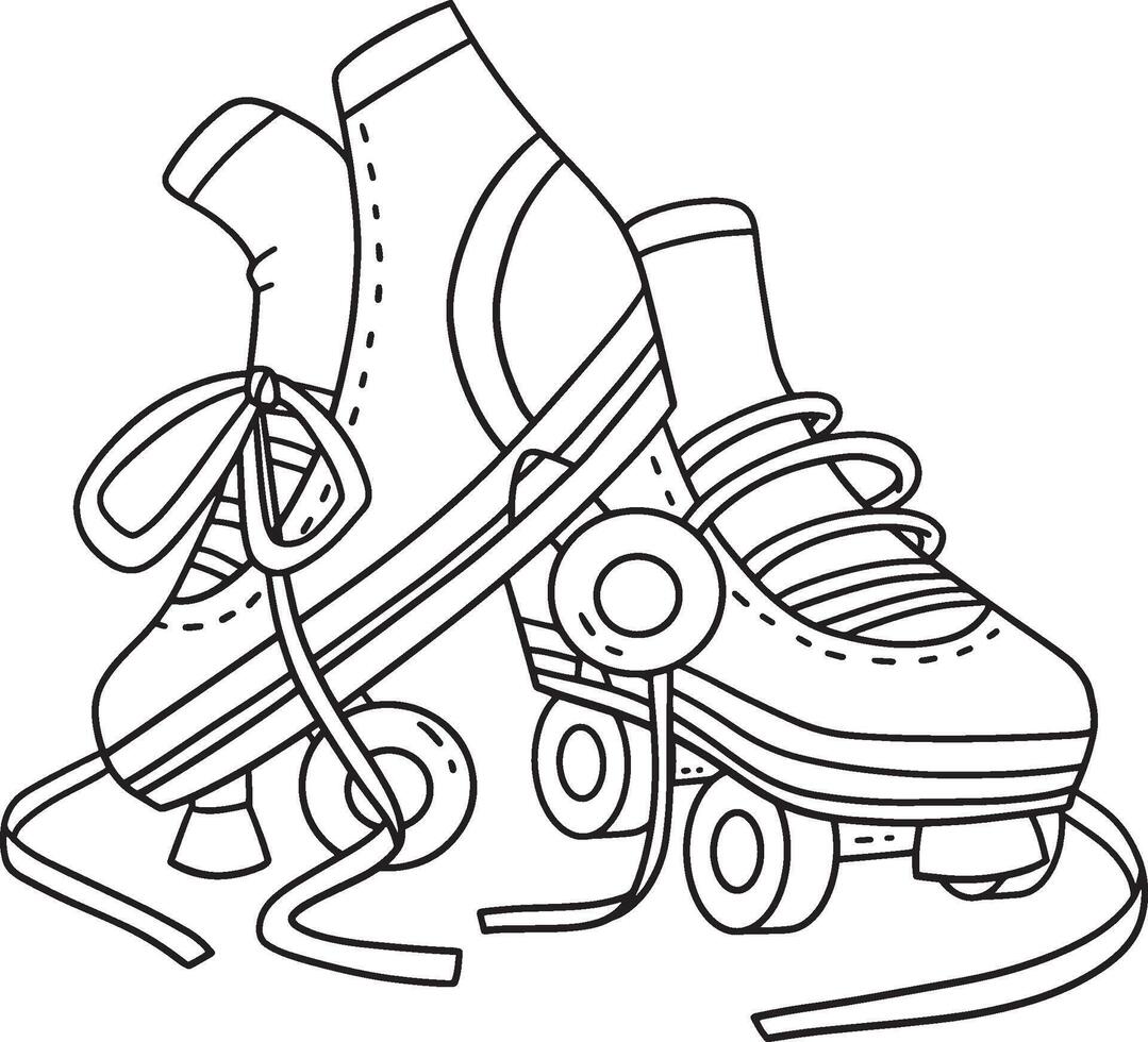 Roller Skates with Loose Shoe Laces Isolated vector