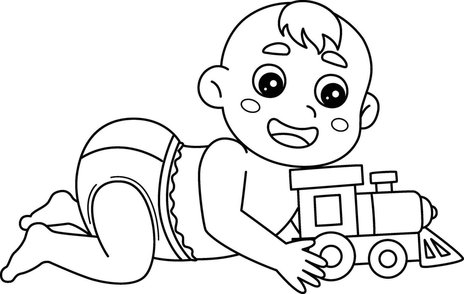 Baby Shower Baby Boy Playing with Toys Isolated vector