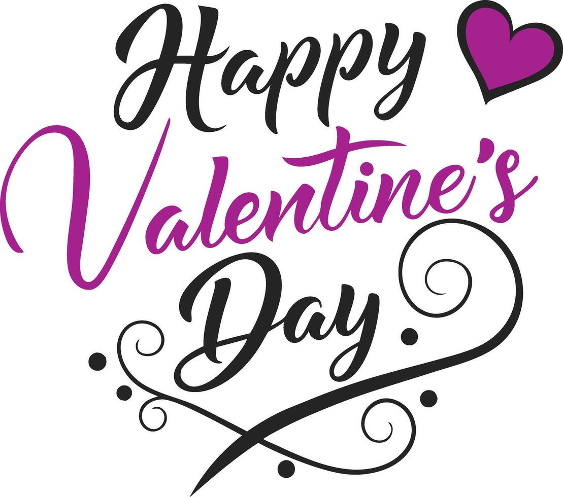 Happy Valentines Day Typography Design vector
