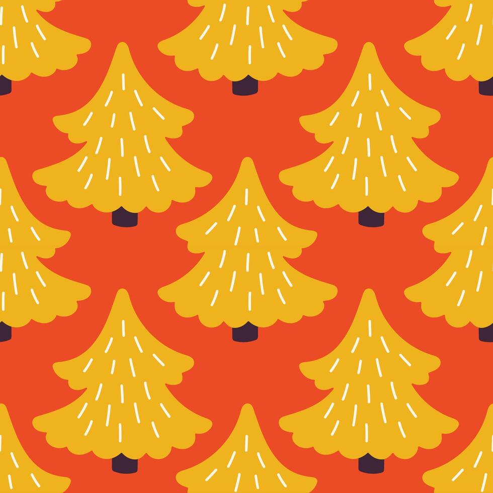 Christmas tree Christmas seamless pattern design for wallpaper, fabric, notebook, greeting card, wrapping paper vector