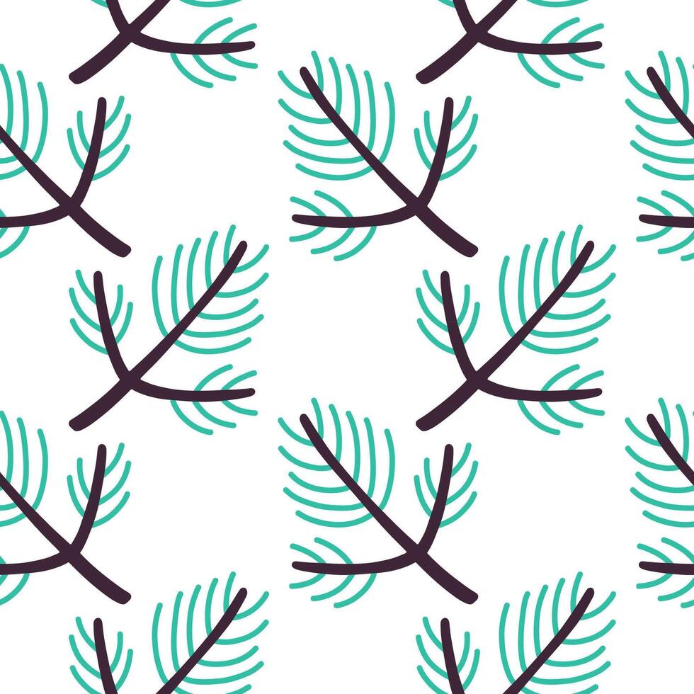 A pattern with green and blue branches vector