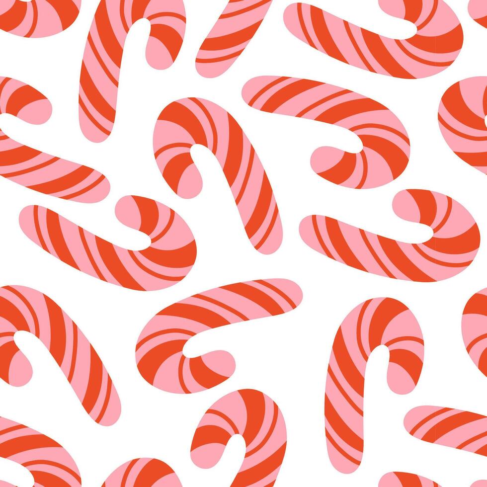 Candy cane Christmas seamless pattern design for wallpaper, textile design, fabric, notebook, card, wrapping paper vector