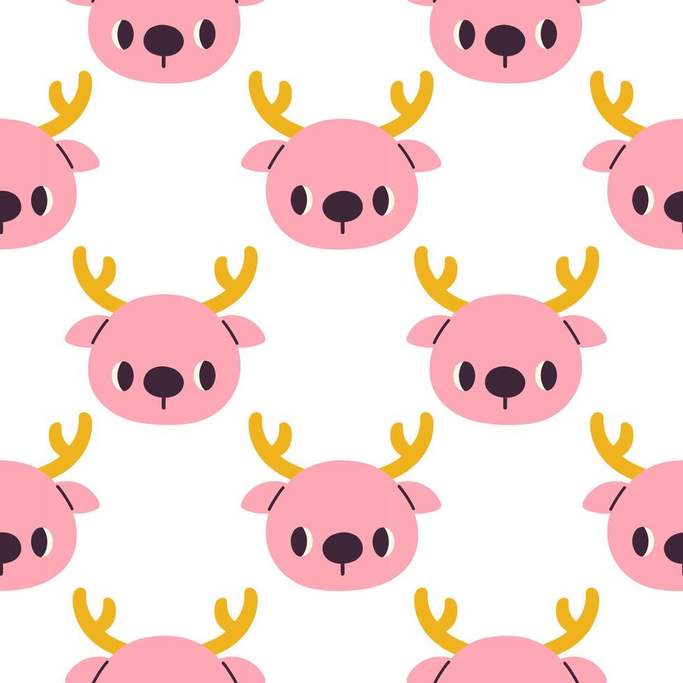 Reindeer Christmas seamless pattern design for wallpaper, fabric, notebook, greeting card, wrapping paper vector