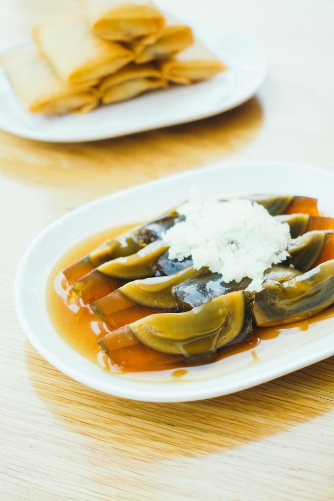 A plate of food on a table photo