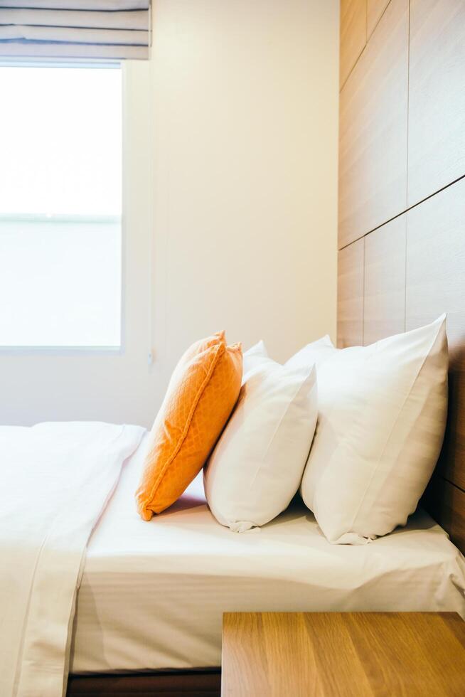 White sheets on the bed photo