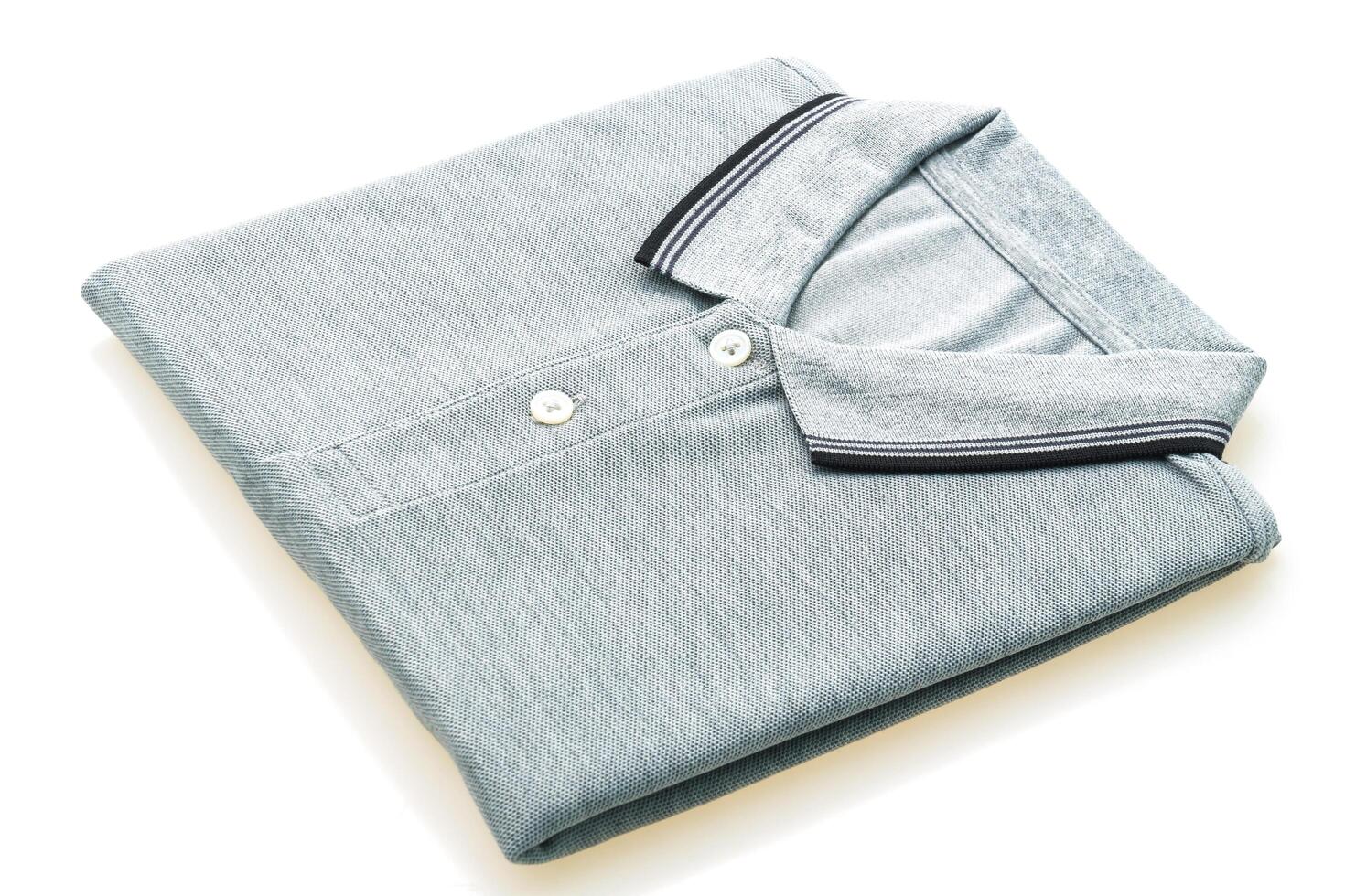 A gray polo shirt with a black collar photo
