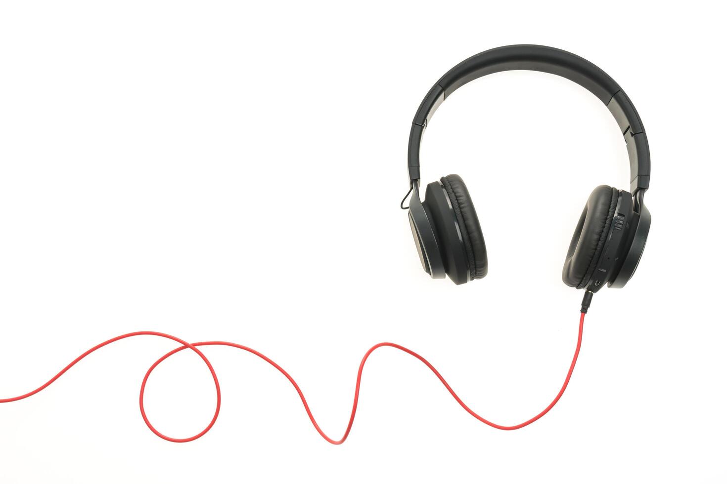 A pair of headphones with a red line photo