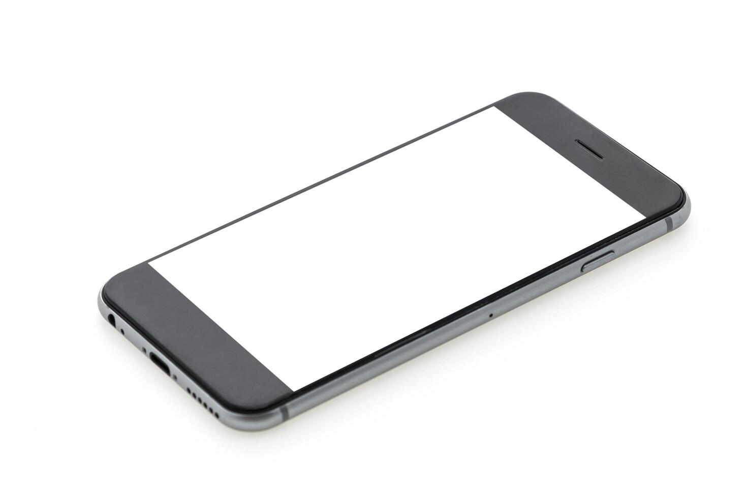 An iphone with blank screen on a white background photo