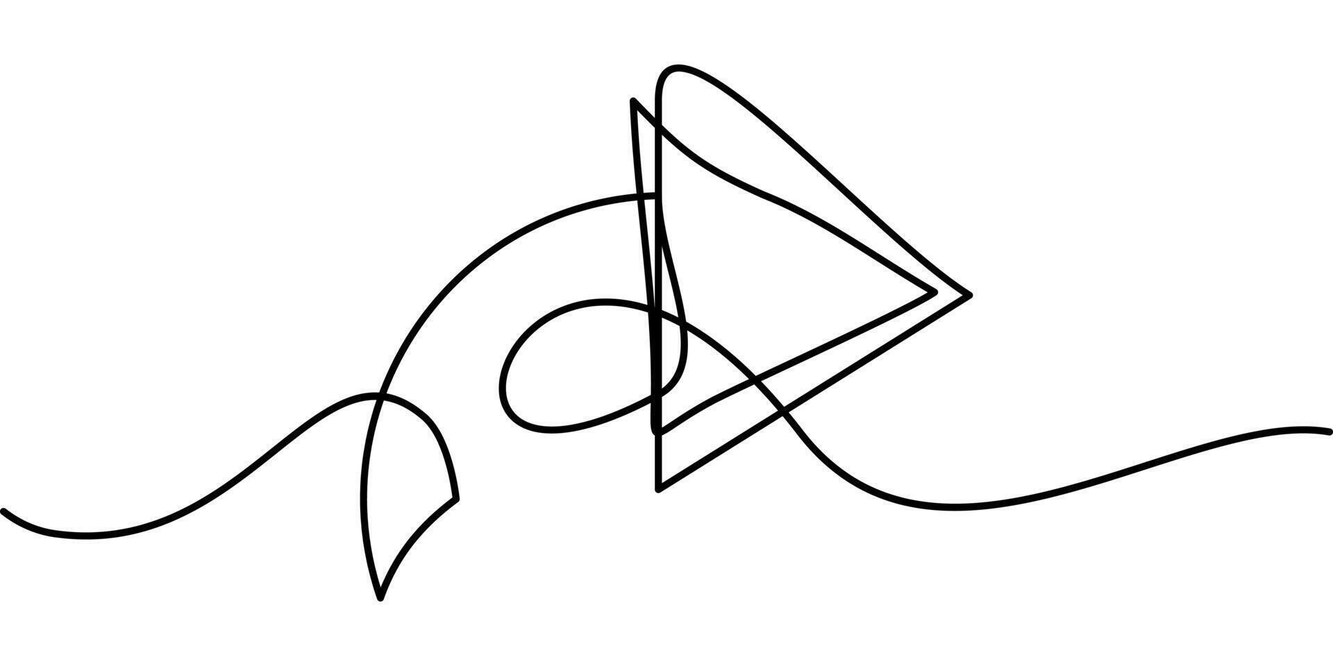 continuous line drawing of right direction arrow symbol. abstract line art illustration vector
