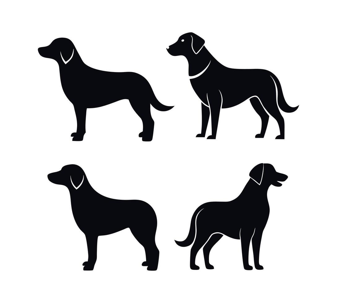 Retriever silhouette icon with a white background vector
