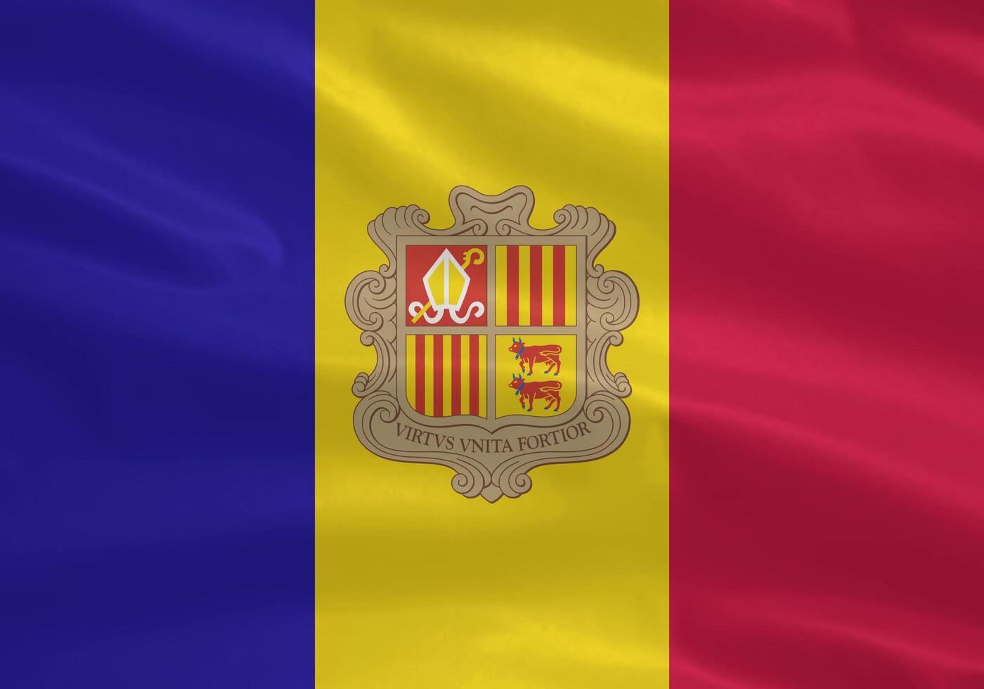Andorra Flag Wind Waving Close Up photo