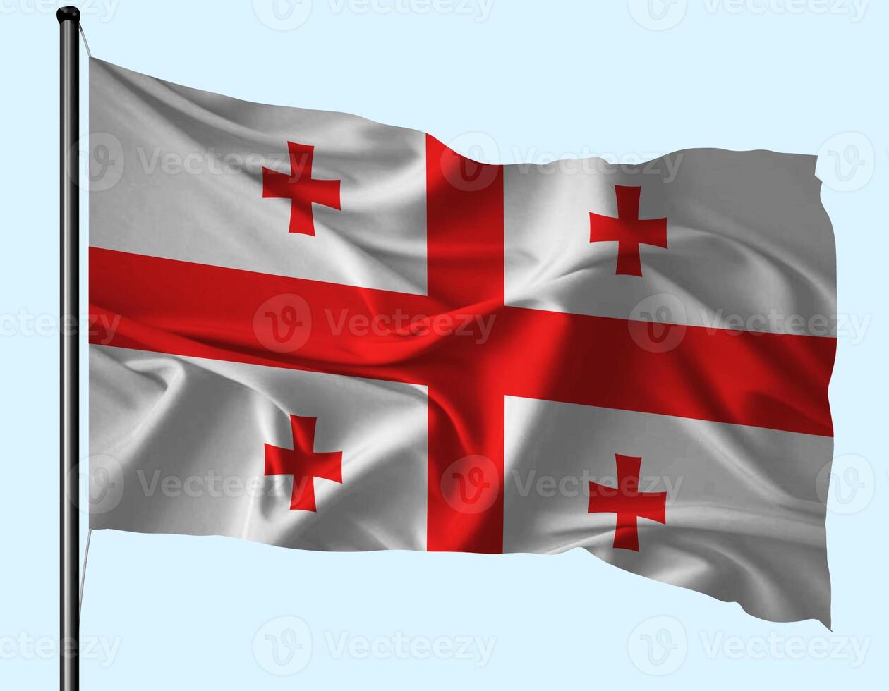 Georgia Flag Wind Waving With Pole photo