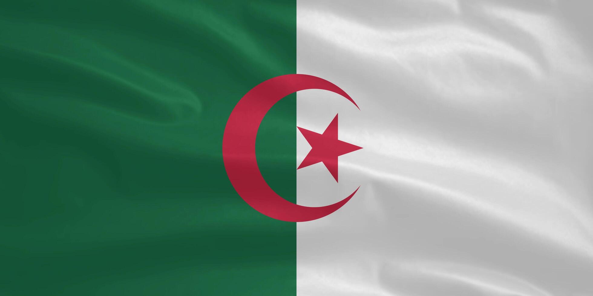 Algeria Flag Waving Close Up photo