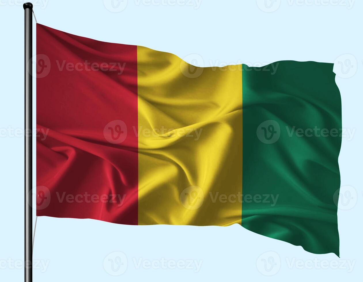 Guinea Flag Wind Waving With Pole photo