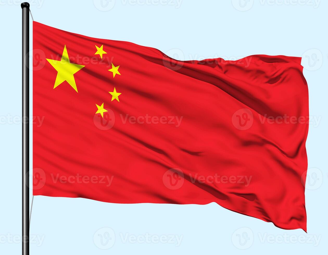 China Flag Wind Waving With Pole photo