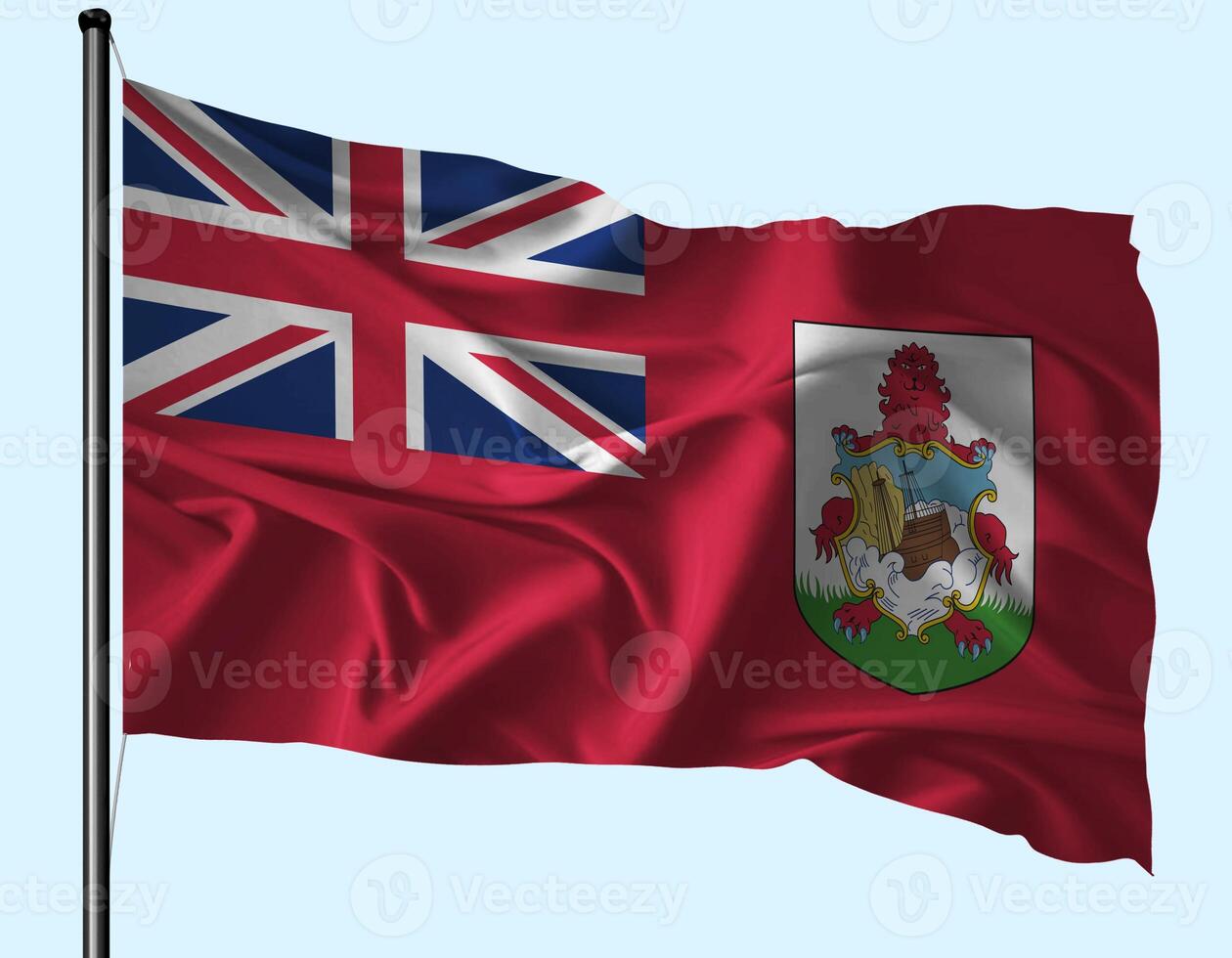 Bermuda Flag Wind Waving With Pole photo