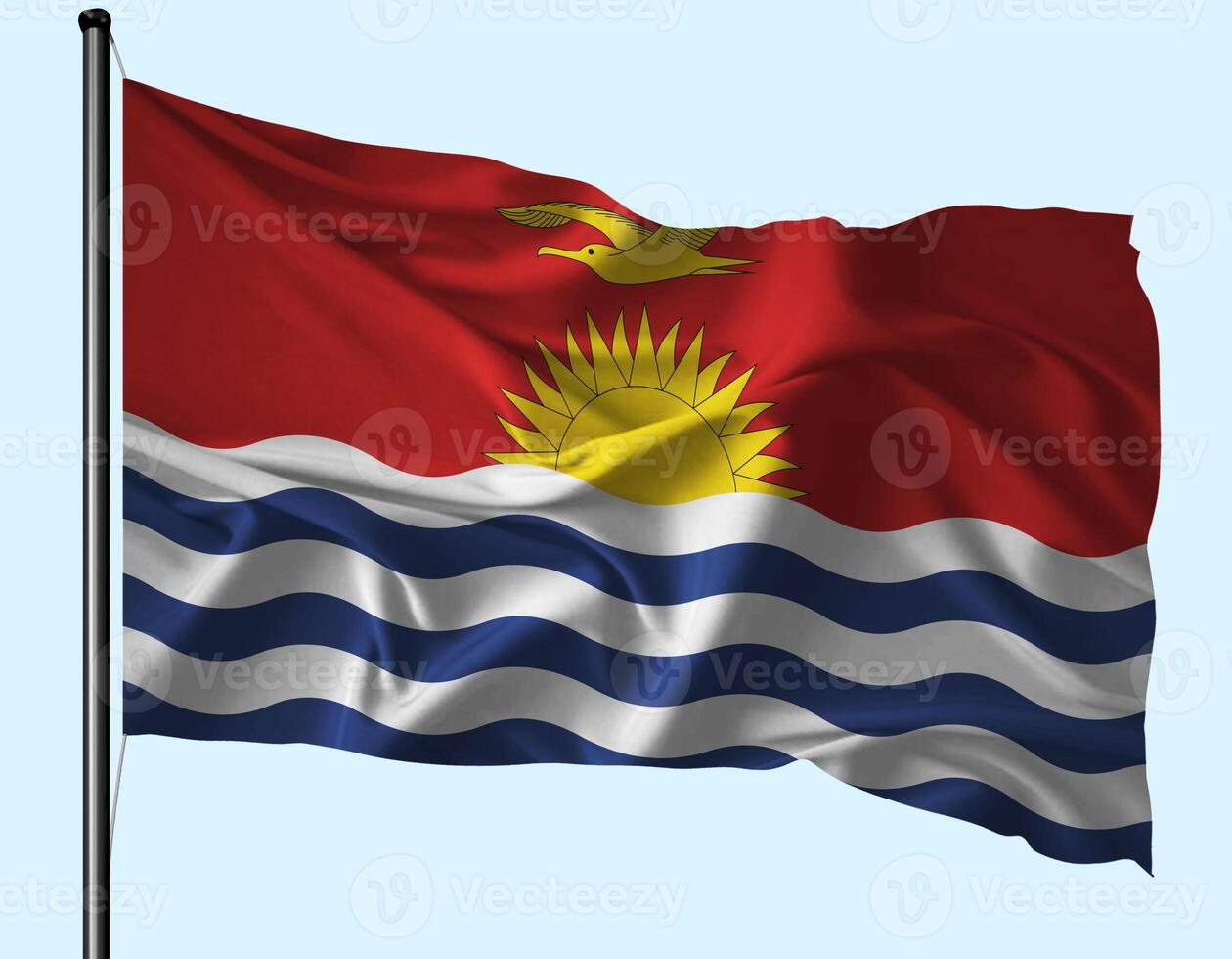 Kiribati Flag Wind Waving With Pole photo