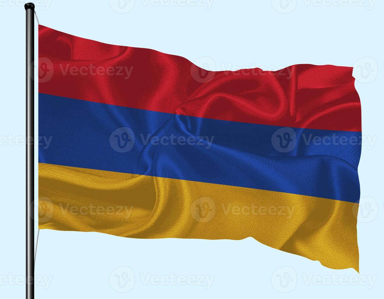 Armenia Flag Wind Waving With Pole photo