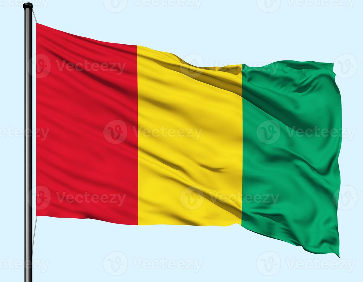 Guinea Flag Wind Waving With Pole photo