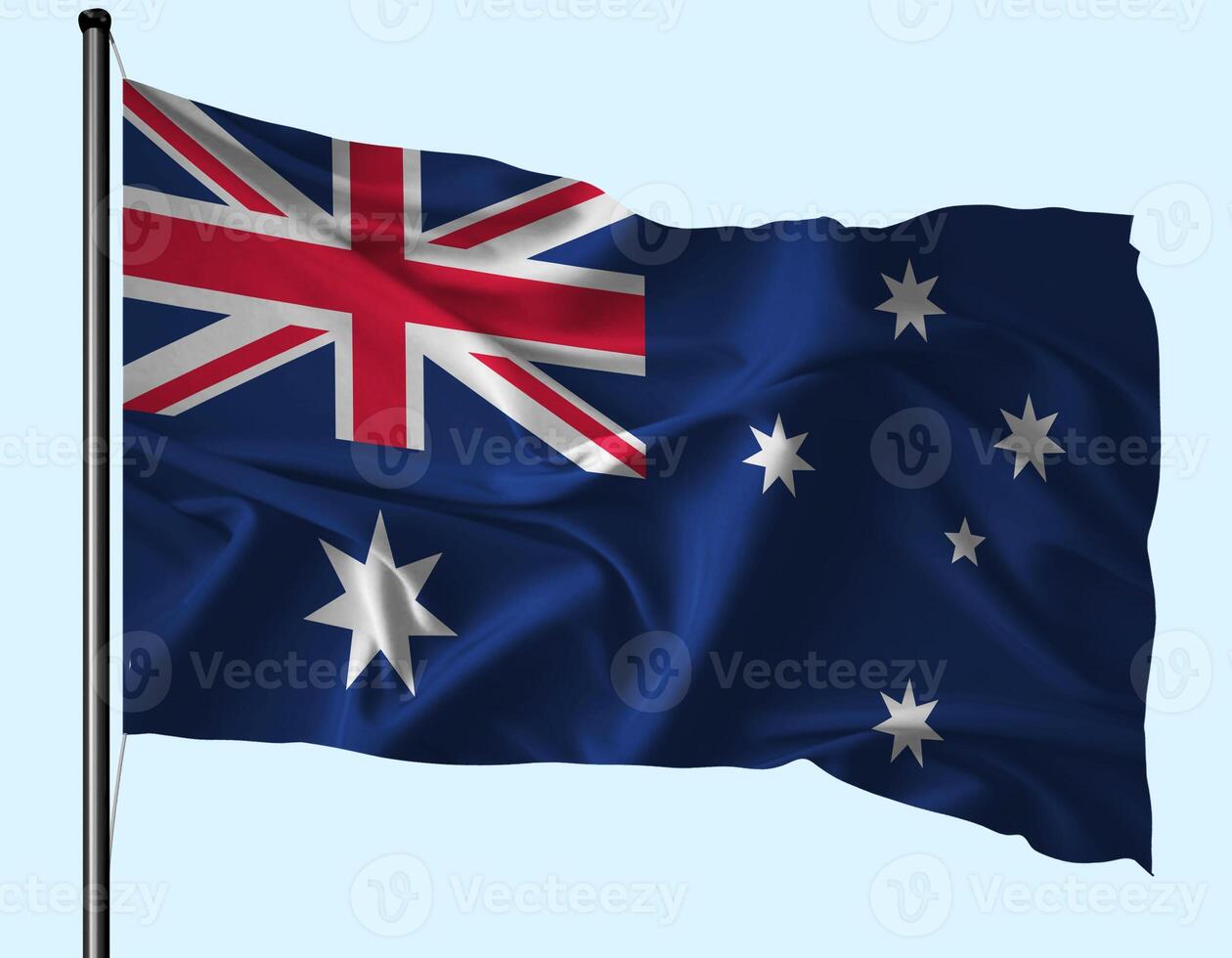 Australia Flag Wind Waving With Pole photo