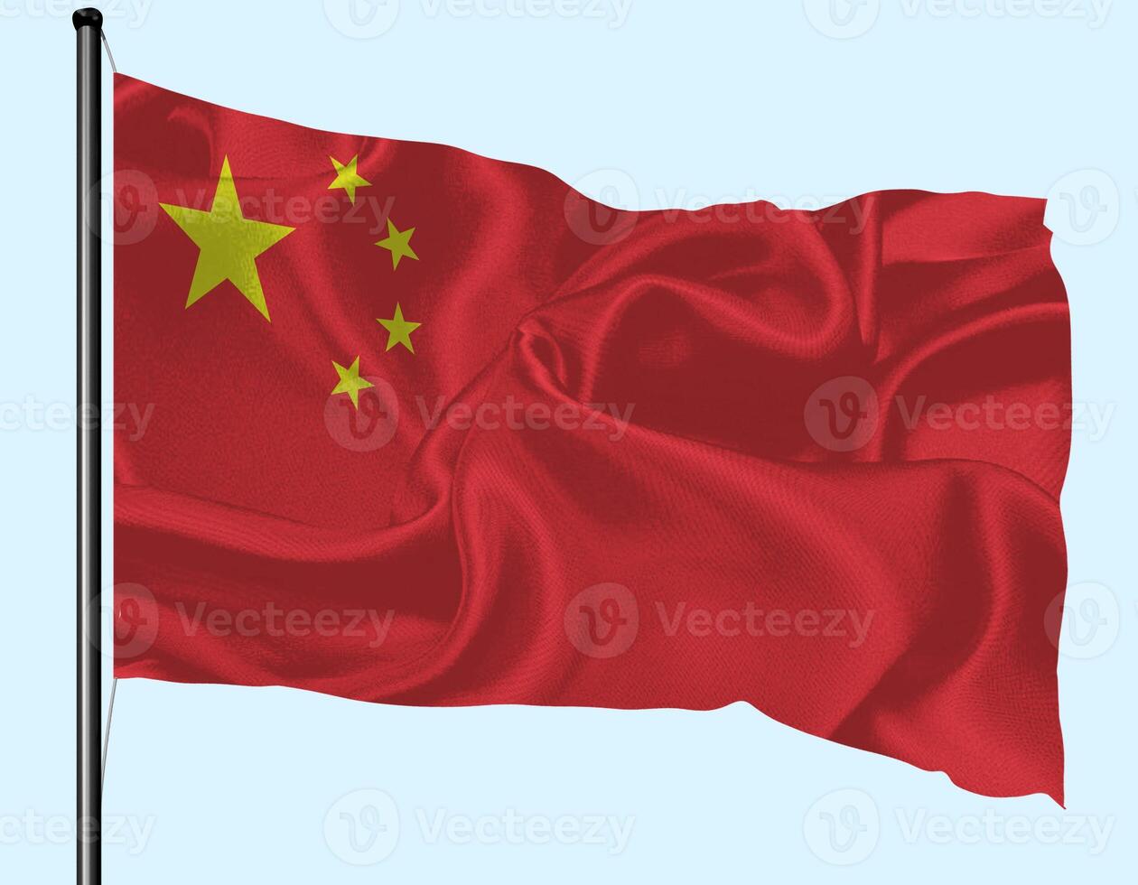 China Flag Wind Waving With Pole photo