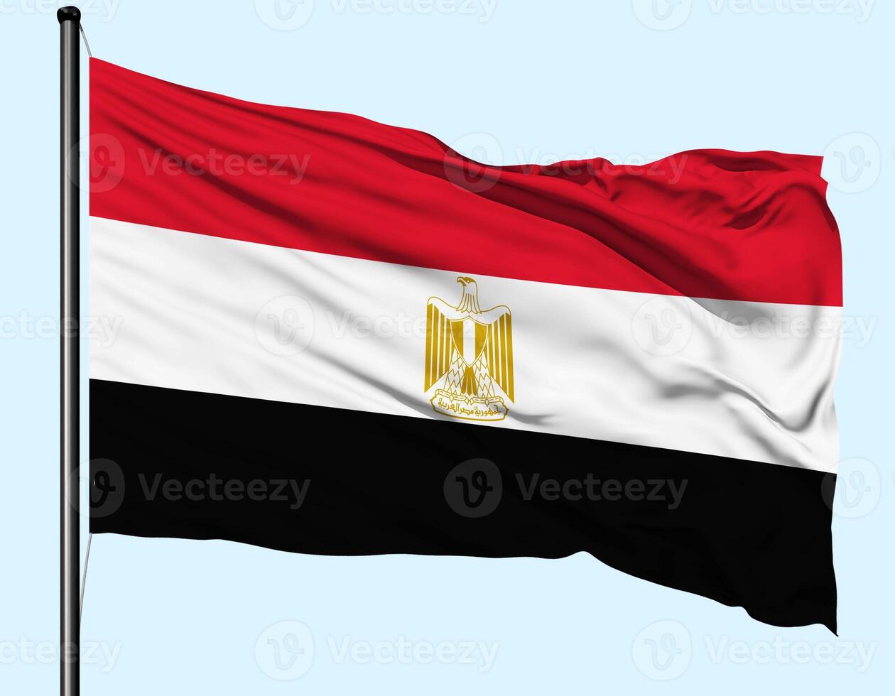 Egypt Flag Wind Waving With Pole photo