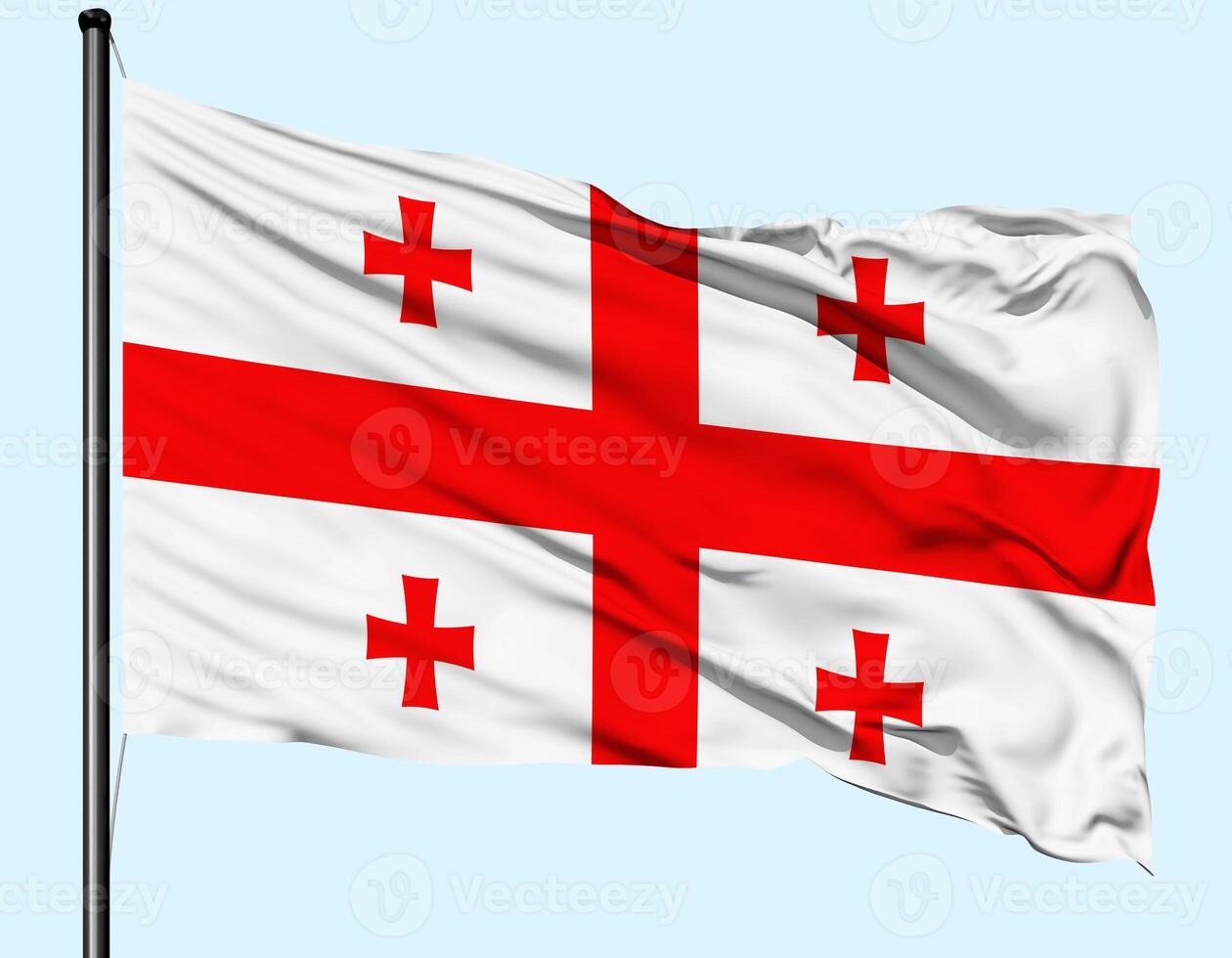 Georgia Flag Wind Waving With Pole photo