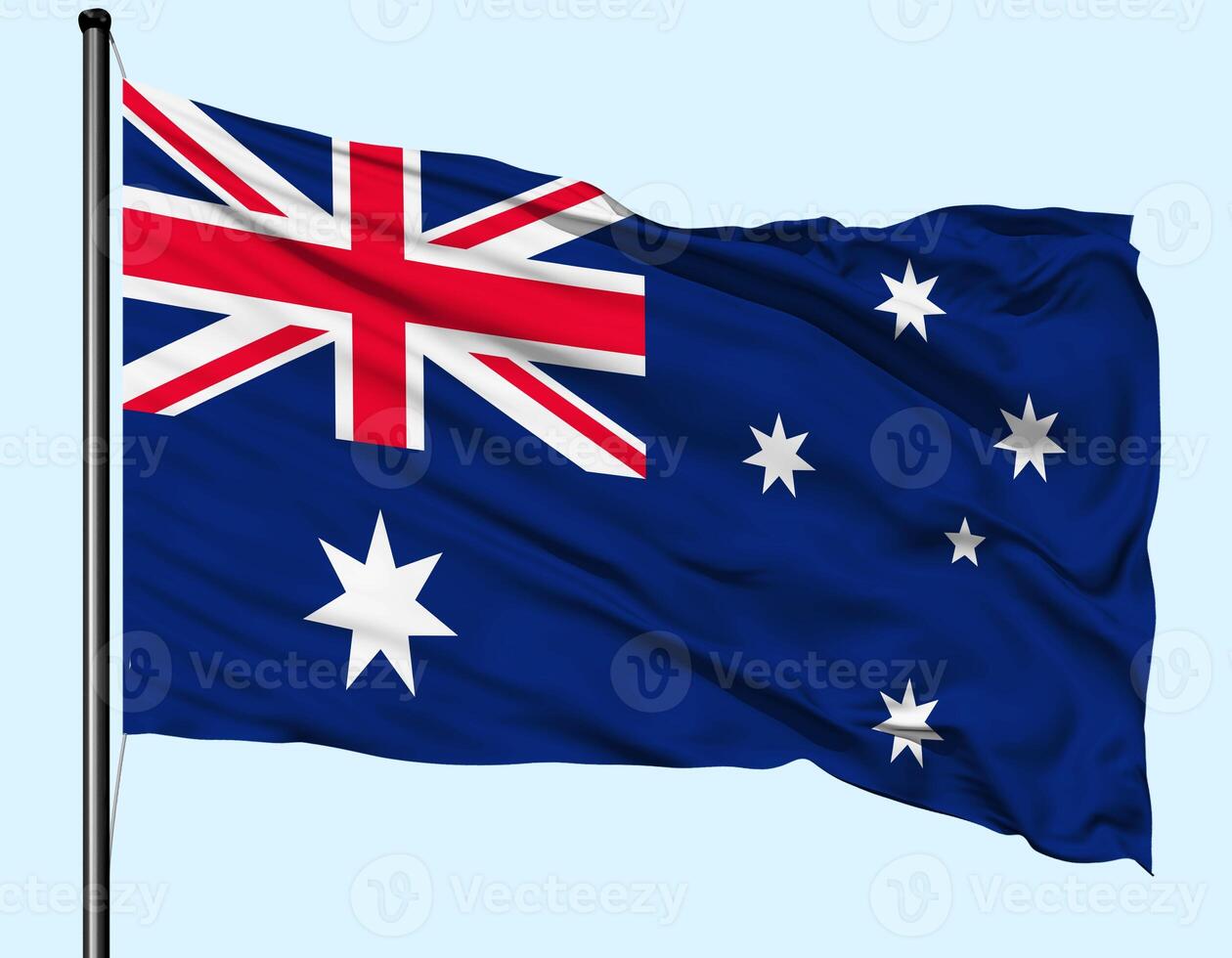 Australia Flag Wind Waving With Pole photo