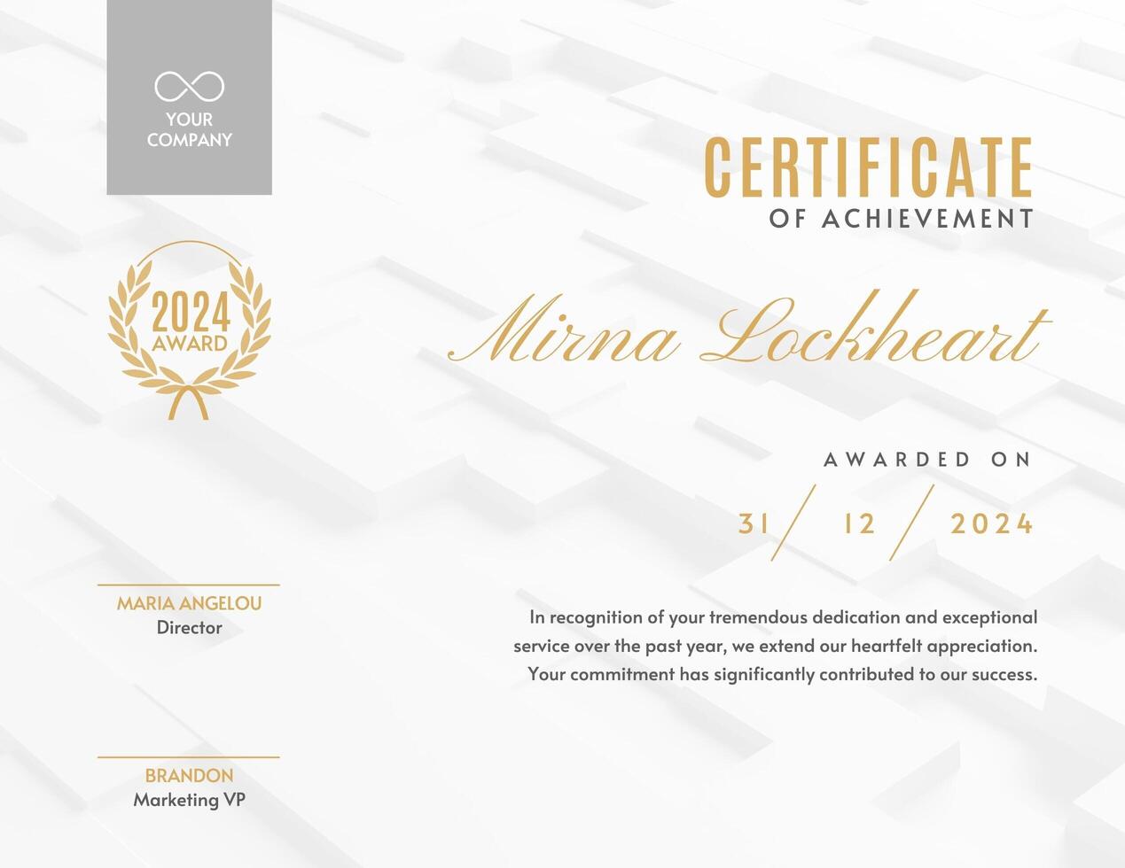 Minimalist Certificate of Achievement template
