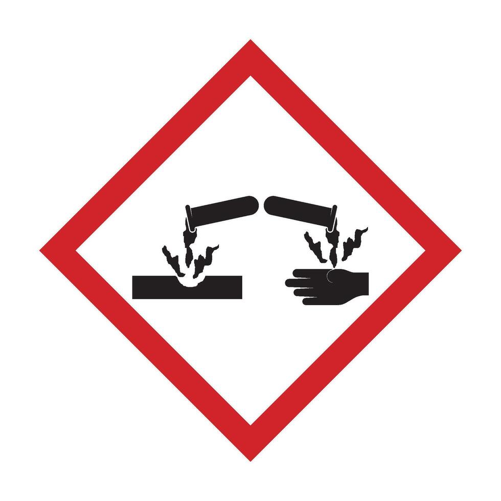A sign with two hands holding a hammer and a sign that says 'dangerous' vector