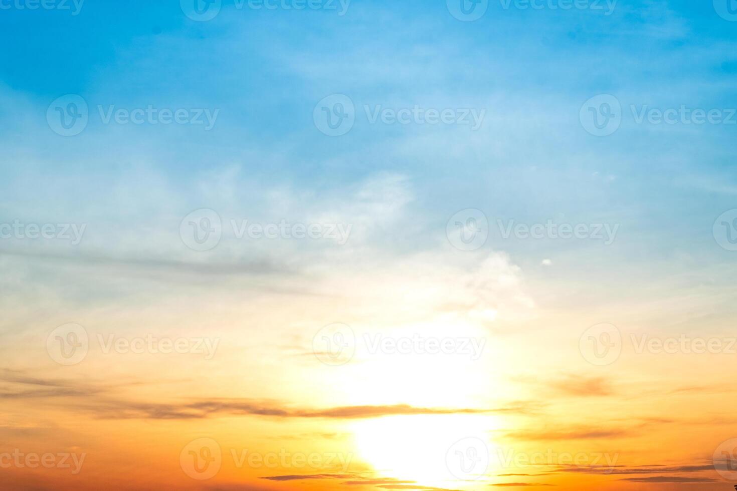 Beautiful , luxury soft gradient orange gold clouds and sunlight on the blue sky perfect for the background, take in everning,Twilight, Large size, high definition landscape photo