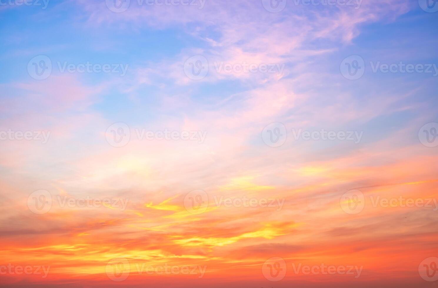 Beautiful , luxury soft gradient orange gold clouds and sunlight on the blue sky perfect for the background, take in everning,Twilight, Large size, high definition landscape photo