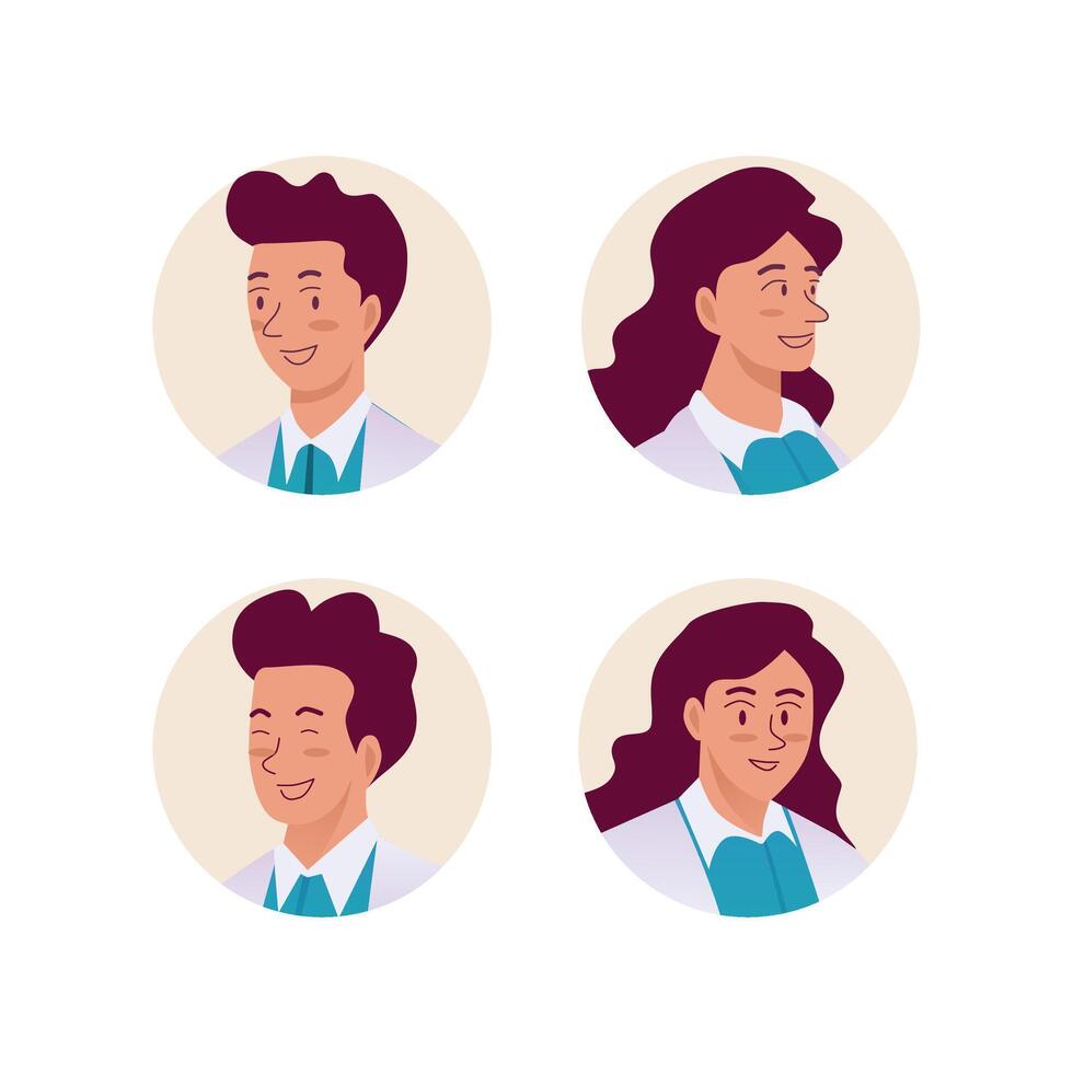 Hand Drawn Flat Profile or Avatar Illustration Employee avatar vector