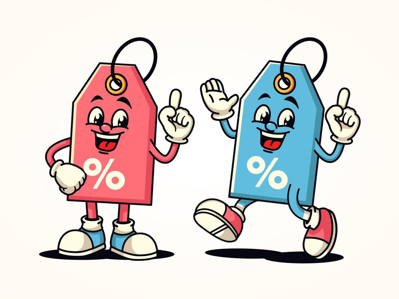 Discount Tag character cartoon mascot. Suitable for business, marketing, promotion and design elements vector