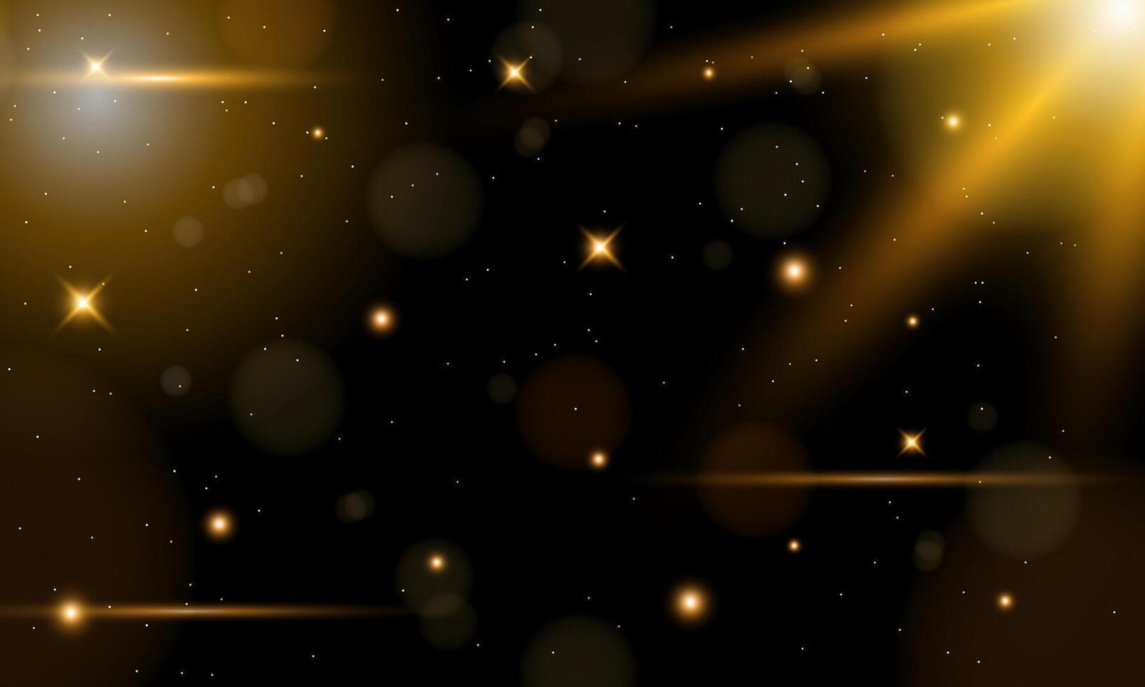 Golden shiny abstract holidays bokeh lights and stardust background vector