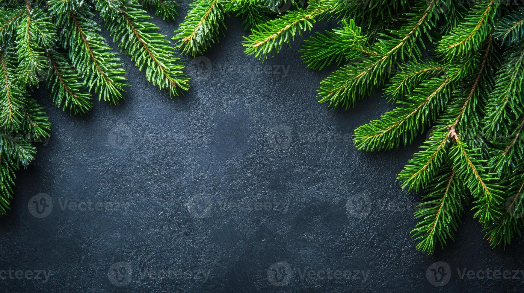 A black background with a green tree branch on it. The branch is on the left side of the image and the background is on the right side photo