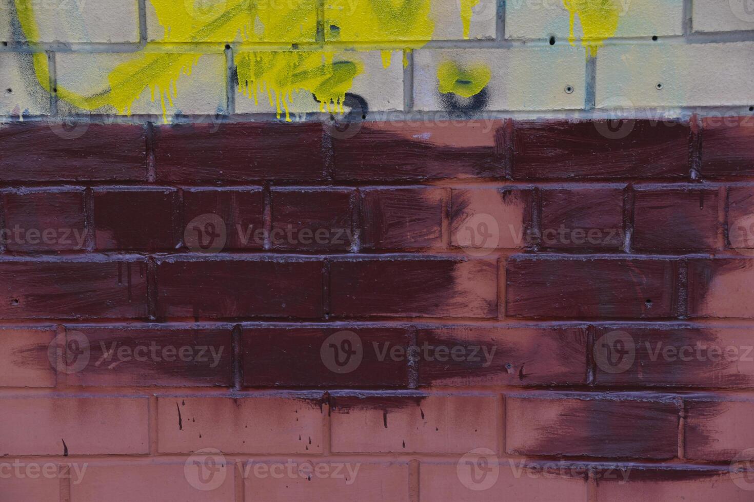 A wall smeared with paint. Painted over graffiti. photo