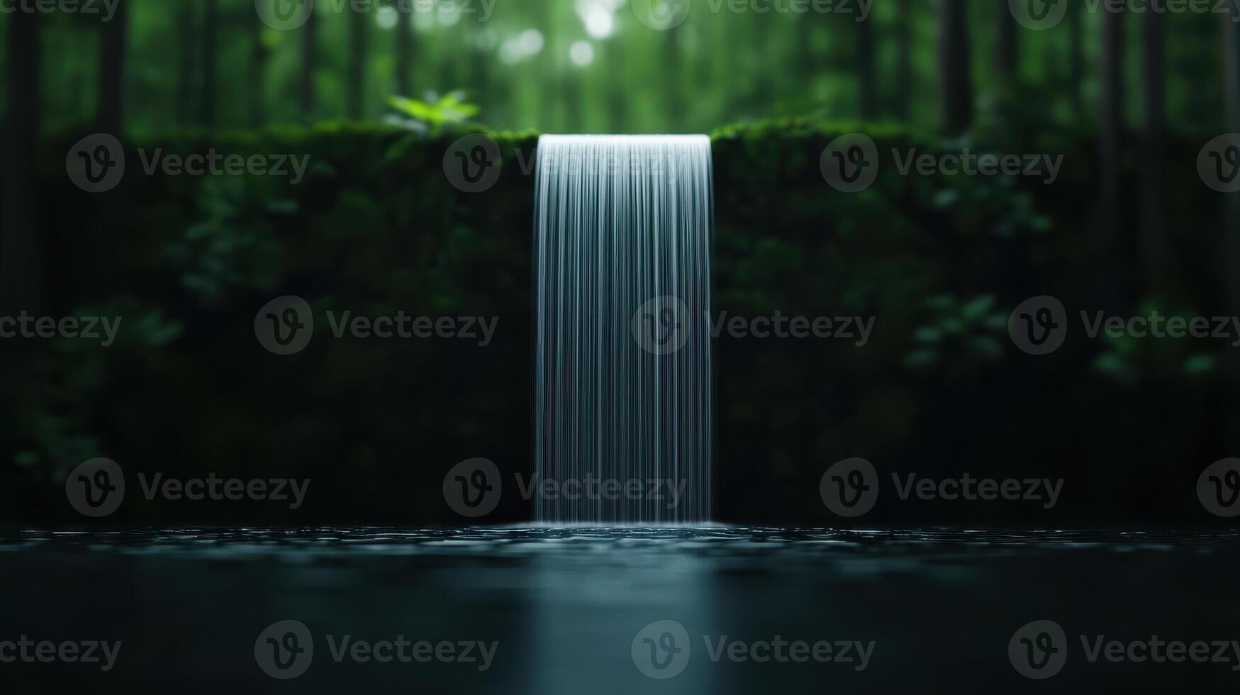 A waterfall in the middle of a forest photo