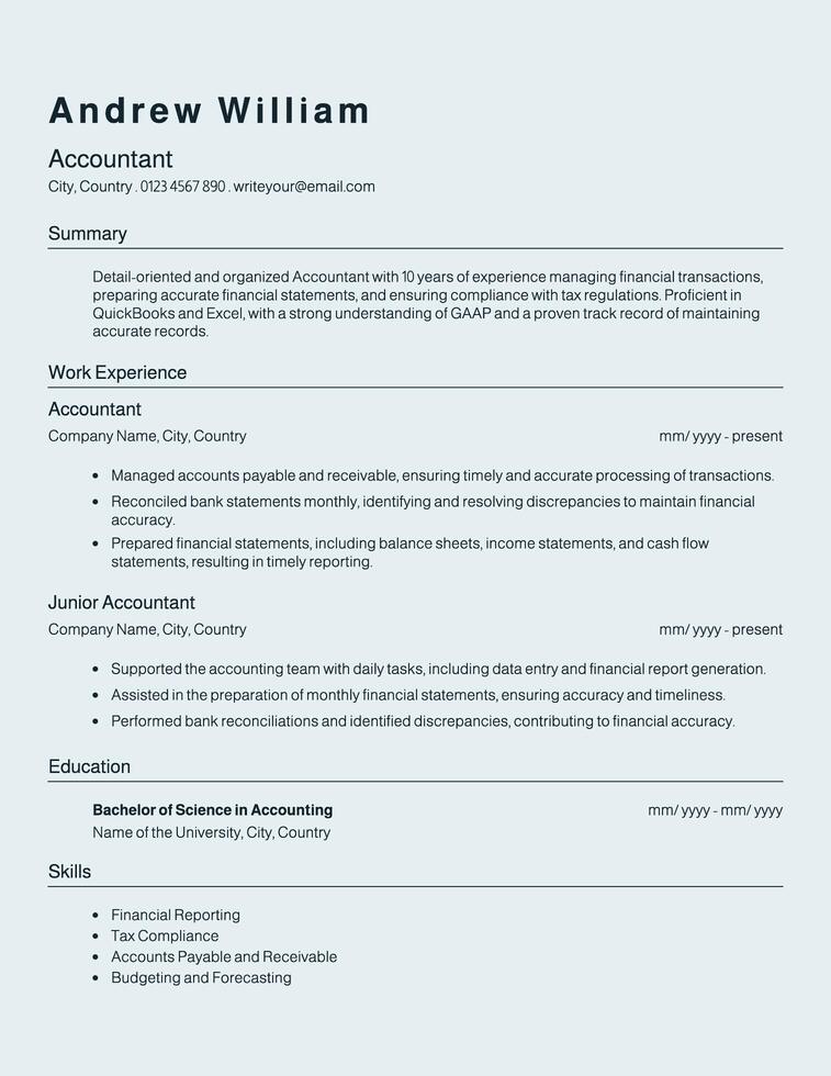 Accountant Resume Template