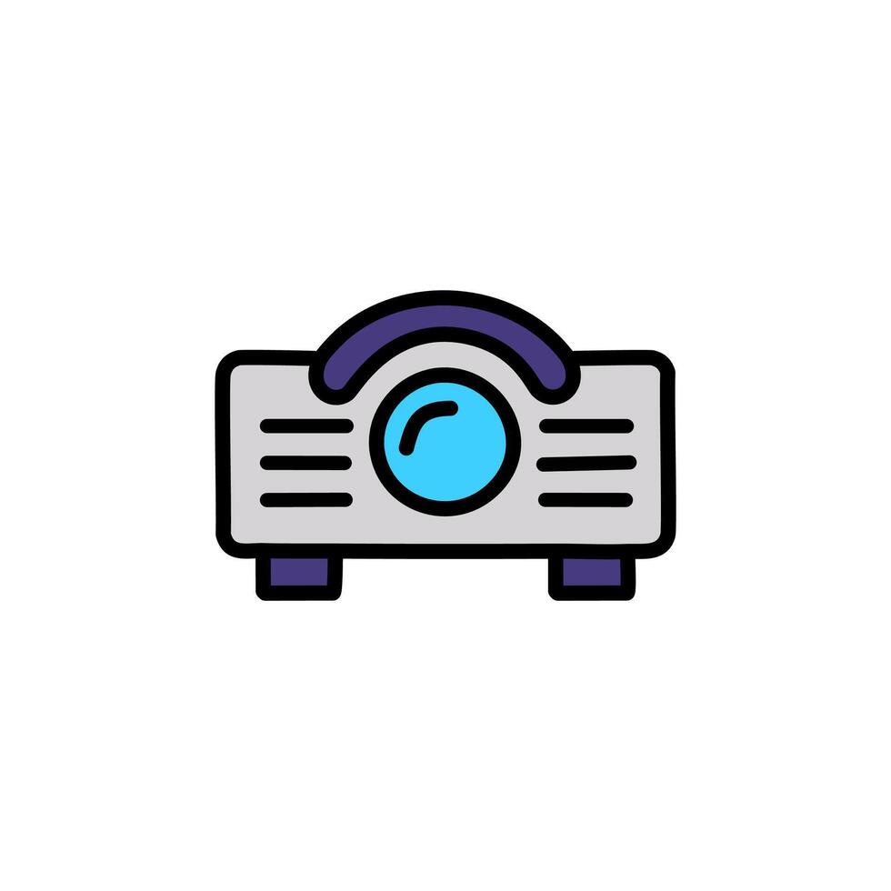 Projector flat icon. Single high quality outline symbol for web design or mobile app. vector