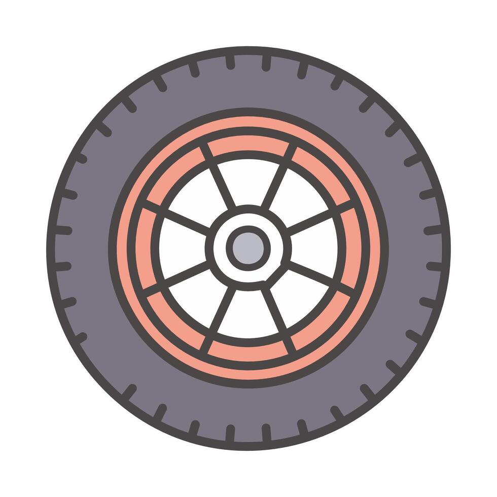 car wheel flat icon design, Vehicle automobile wheel automotive part and auto theme illustration vector