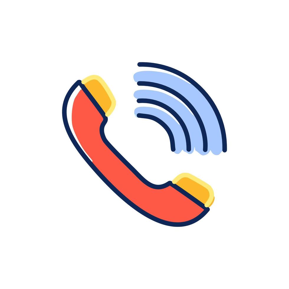 Telephone Call Icon . Outline Telephone Call Sign. Isolated Contour Symbol Illustration vector