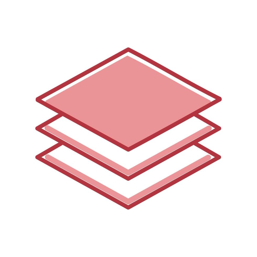 Pink color layers flat icon illustration design. Layer stack symbol. vector