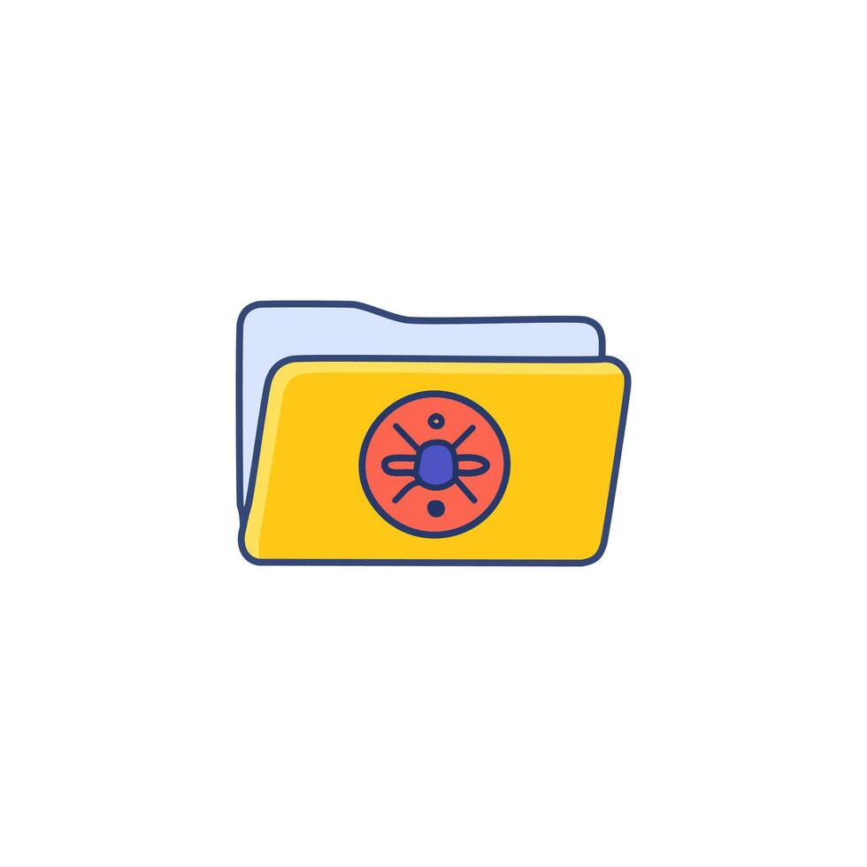 Folder with virus icon. Data protection concept. illustration in flat style. vector
