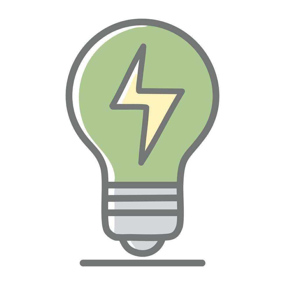 Electric lightbulb icon. Ecology renewable and conservation theme. Isolated design. illustration vector