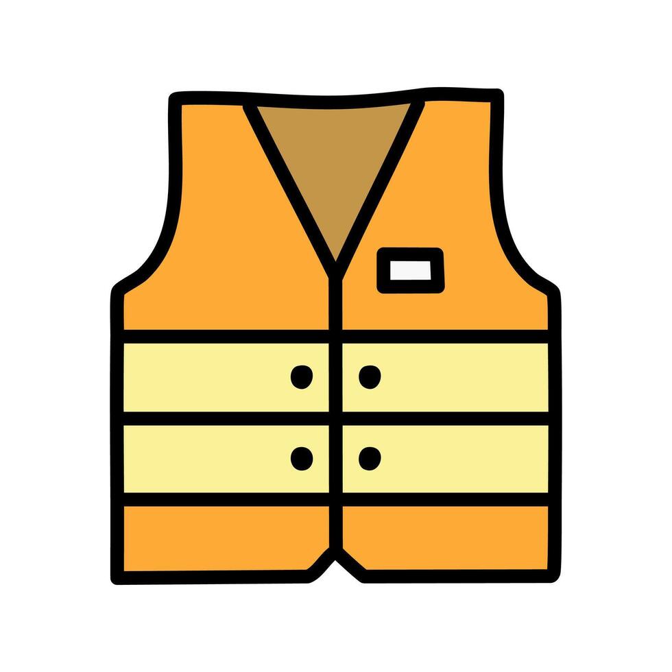 Fisherman vest illustration, filled design editable outline icon vector