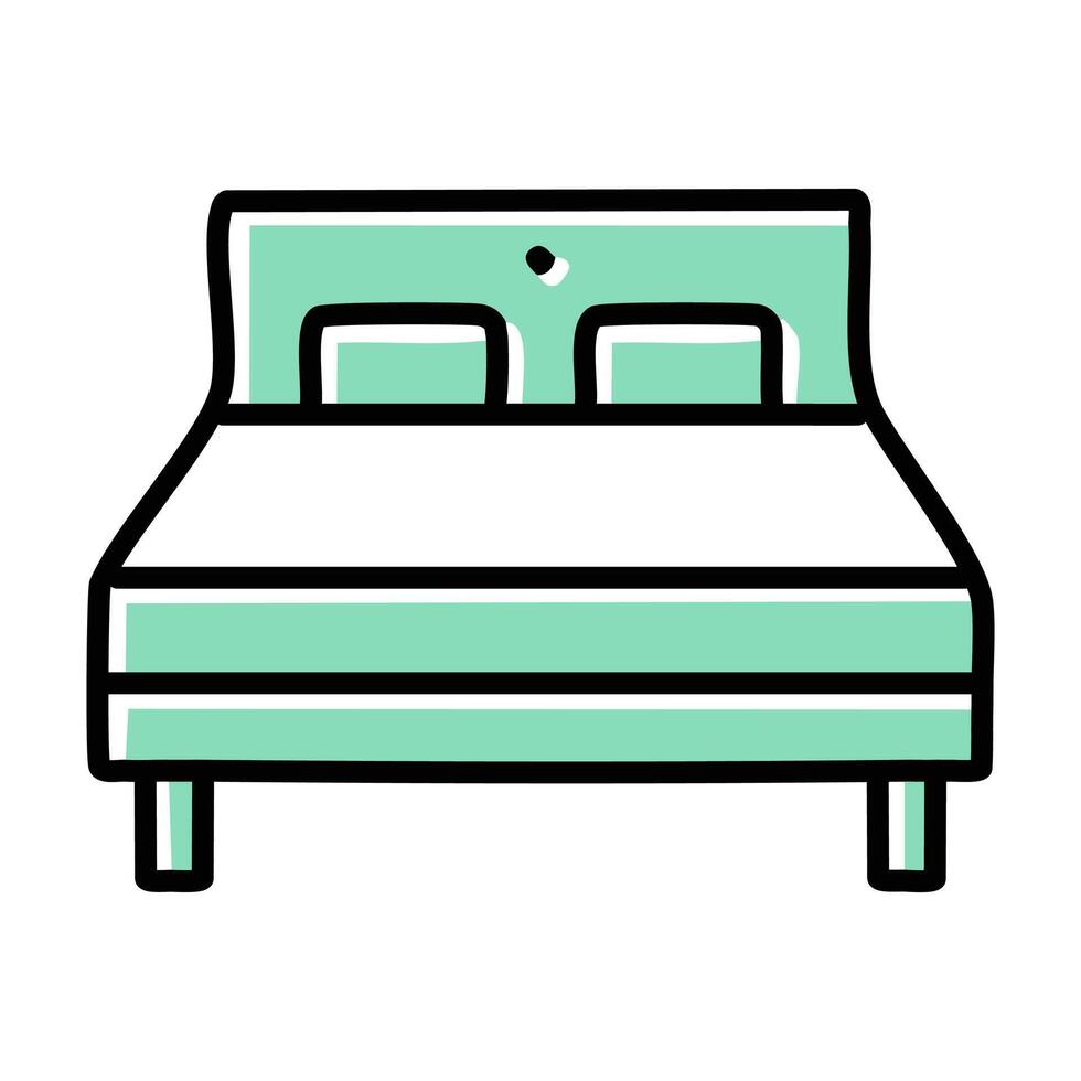 Bed , Bed filled flat icon editable outline sign, color and outline symbols vector
